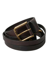 Dolce & Gabbana Dark Brown Leather Gold Metal Buckle Women Belt -   -  Dolce & Gabbana.